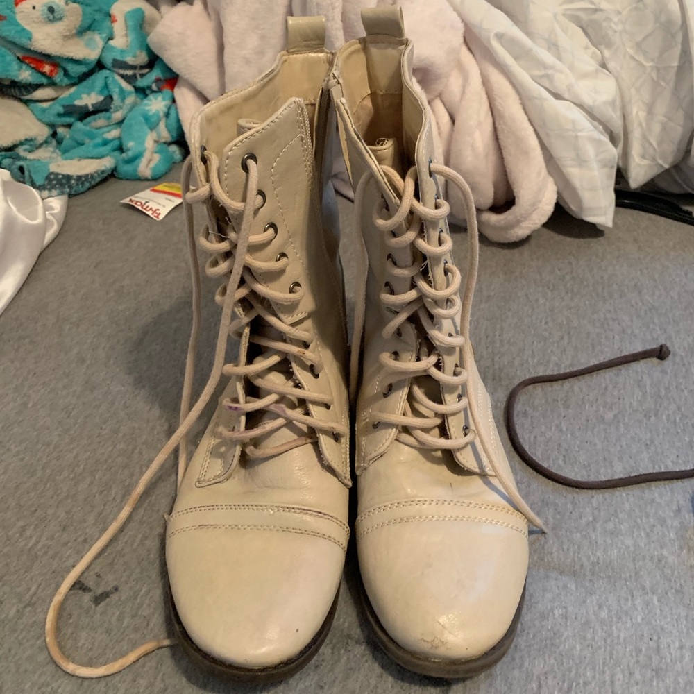 Cream Boots